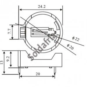 Suporte Para Bateria CR2032 E CR2025