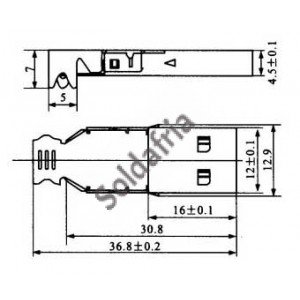 Conector USB-A Macho YH-USB06