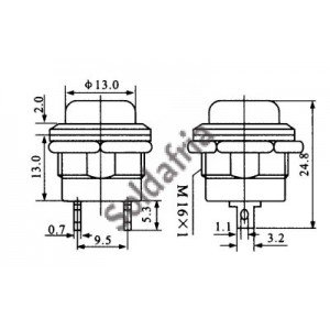 Chave Push Button R13-507 Sem Trava Vermelha