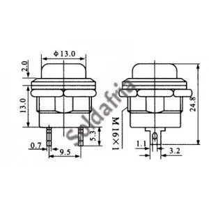 Chave Push Button R13 507 Sem Trava Vermelha