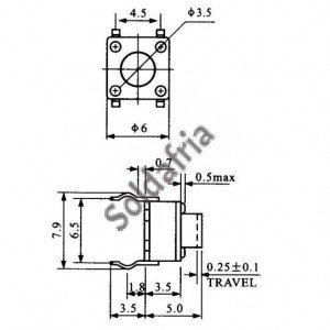 Chave Tactil 6x6x5mm 4 Terminais