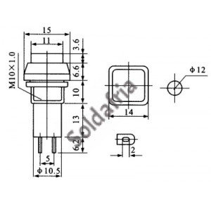 Chave PBS-12B Verde Sem Trava (Tipo Push Button)