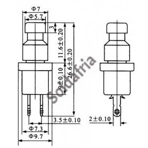 Chave Push Button PBS-110 Sem Trava Verde