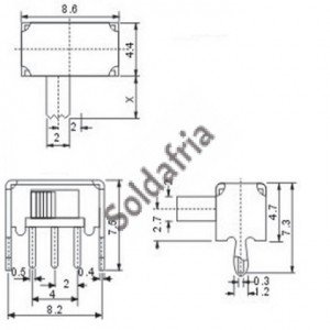 Chave SK12D02 G4 90 Graus 3 Terminais + 2 Fixação