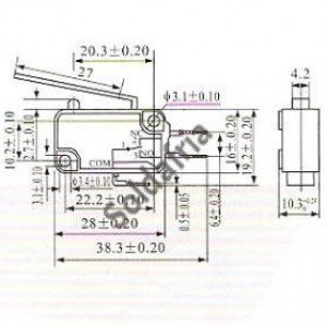 Chave Micro Switch KW11-7-3 3T 27mm