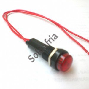 Sinalizador XD8-2 Olho De Boi Vermelho 24V Com Fio
