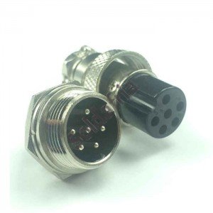 Conector Mike LS-3005-3012 6 Vias Prateado Macho E Femea