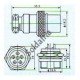 Conector Mike LS-3005-3012 6 Vias Prateado Macho E Femea