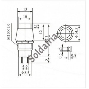 Chave PBS-11B Vermelha Sem Trava 2T (Tipo Push Button)