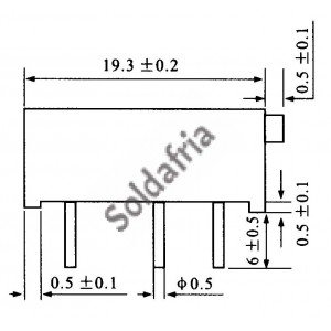 Trimpot Multivoltas 3006P 10K Ohms (10K/103) 15 Voltas