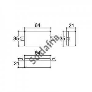 Caixa Patola PBT-064/3 22x36x64mm