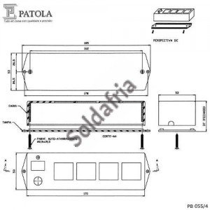 Caixa Patola PB-055/4 37x52x162mm