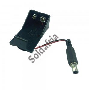 Suporte/Caixa Para Bateria De 9V Com Plug P4 2,1mm