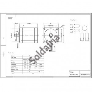 Motor De Passo Nema 34 - 63kgf.cm - 6,33A - 1,8 Grau SM1.8-E8570-CS