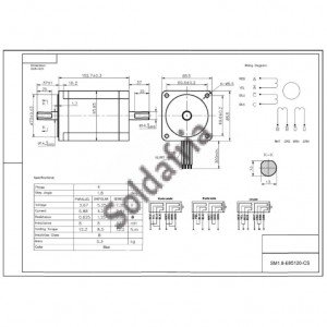 Motor De Passo Nema 34 120kgf.cm 5,5A 1,8 SM1.8-E85120-CS