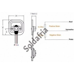 Célula de Carga Sensor de Peso 50Kg