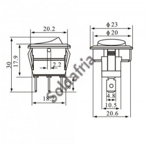 Chave Gangorra KCD1-106A-102N11EBA Verde 3T 6A 250V (L/D Com Neon)