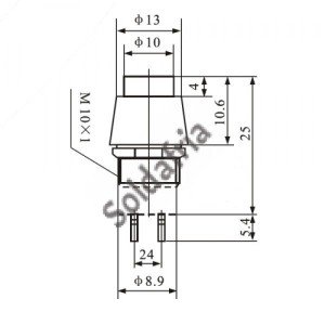 Chave Push Button DS-450 Preta Com Trava