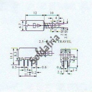 Chave Tecla PS-22F04 Sem Trava 6 Terminais