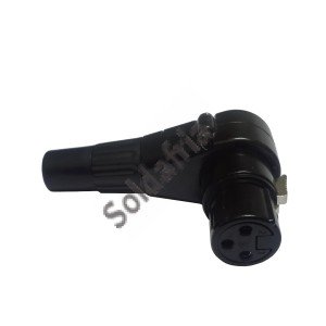 Conector Canon XLR Fêmea 90 Graus Black Profissional 