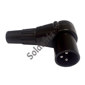 Conector Canon XLR Macho 90 Graus Black Profissional 