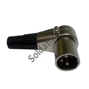 Conector Canon XLR Macho 90 Graus Níquel Profissional 