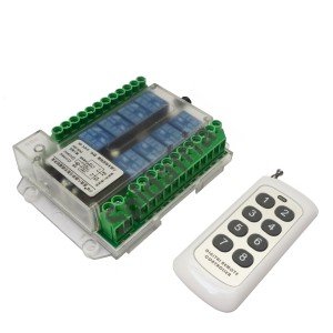 Controle Remoto RF433MHz Com Central Receptora de 8 Canais