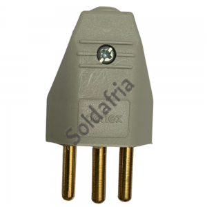 Plug de Tomada Macho 2P+T (3 Pinos) 20A Universal Cinza