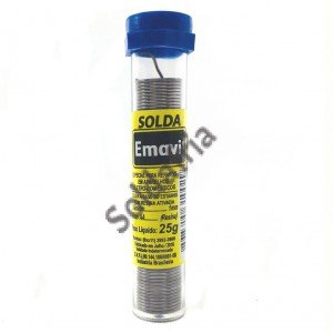 Estanho Para Solda Em Fio 1,0mm Tubo 25gr Emavi Fluxo AA