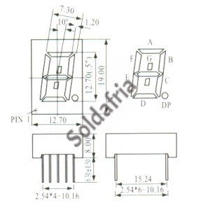 Display De Led Vermelho Catodo HS-5101AS